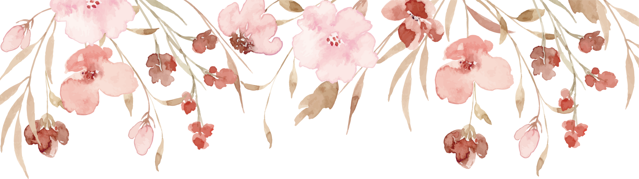 Watercolor flower border